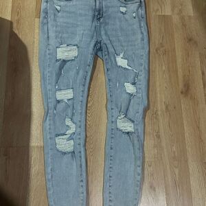 Judy Blue Light Blue Distressed Skinny Jeans